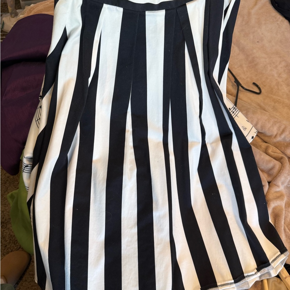 ASOS Monochrome Striped MIDI Skirt